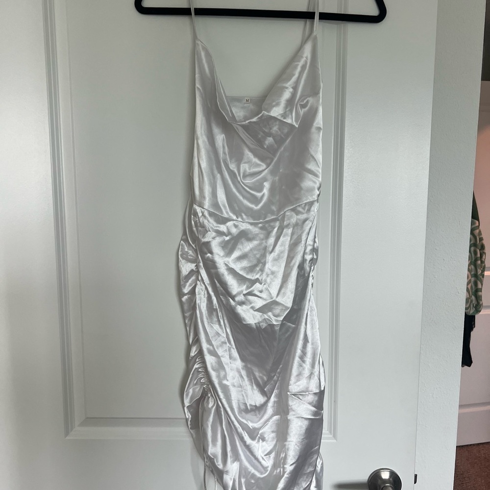 White Satin Cocktail Dress